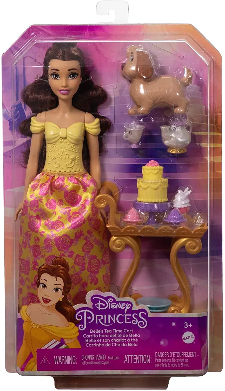 Disney Princess Belle Tea Time Fashion Doll & Playset for Kids Ages 3 