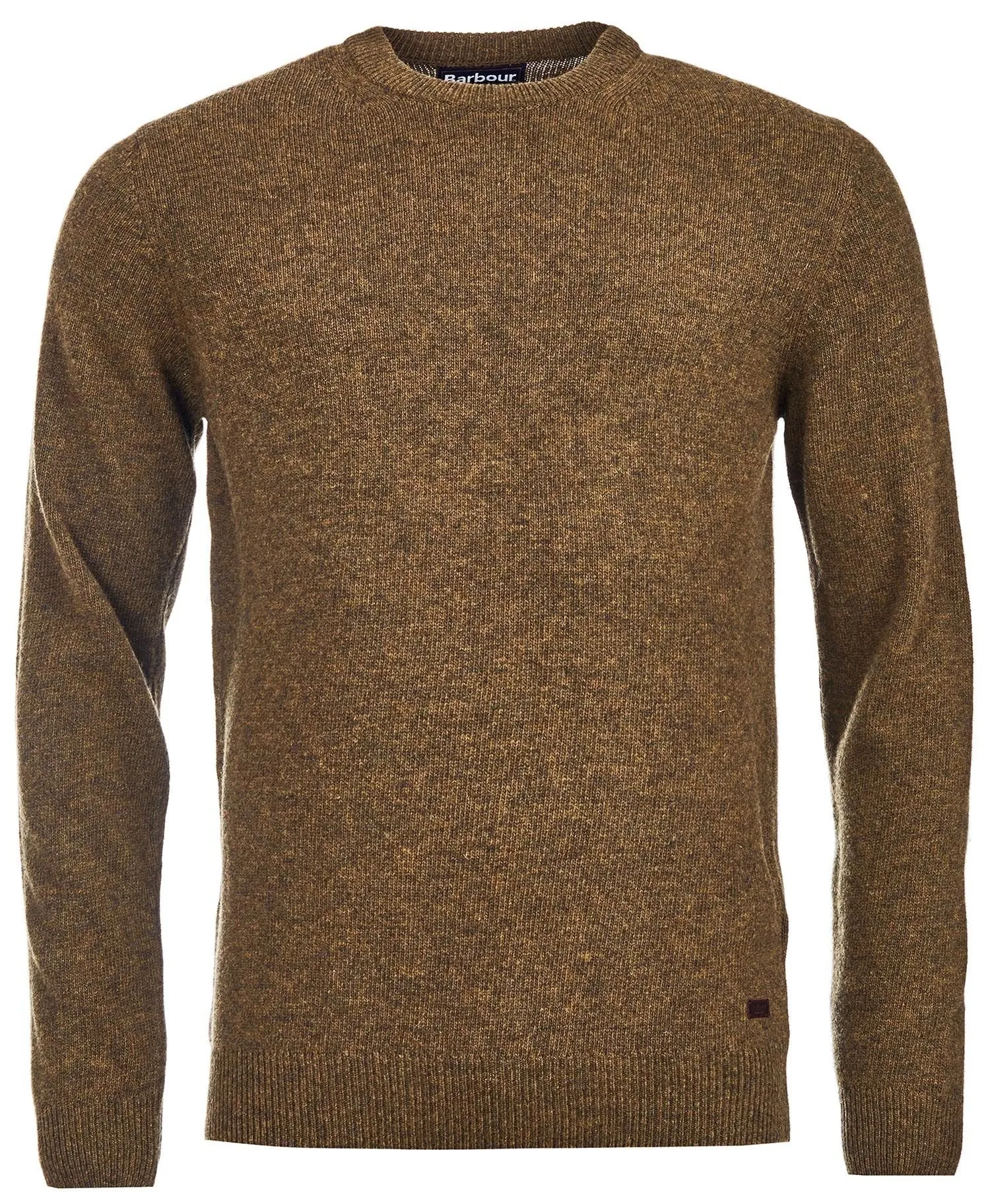 Essential Patch Crew Neck Jumper in Willow Green by Barbour