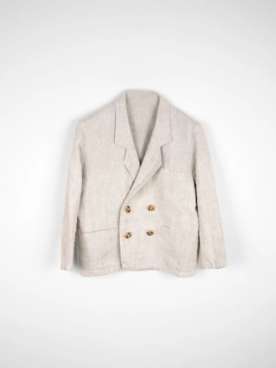 Ethically Made Beige Linen Suit Plain