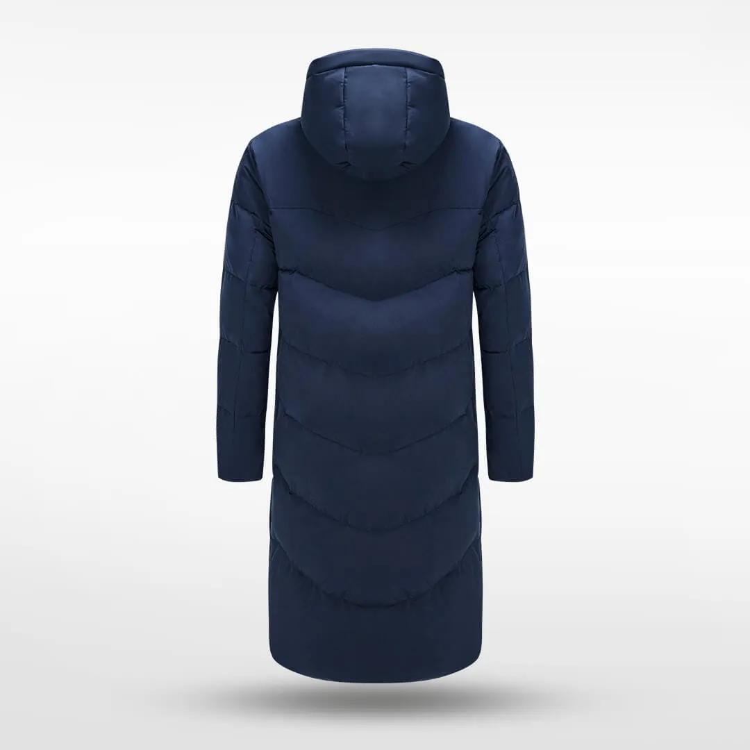 Falcon - Winter Warm Navy Long Cotton Jacket