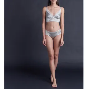 Gaia Bralette in White Gold Stretch Silk Charmeuse