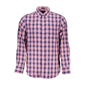 Gant Casual Blue Cotton Shirt with Button-Down Collar