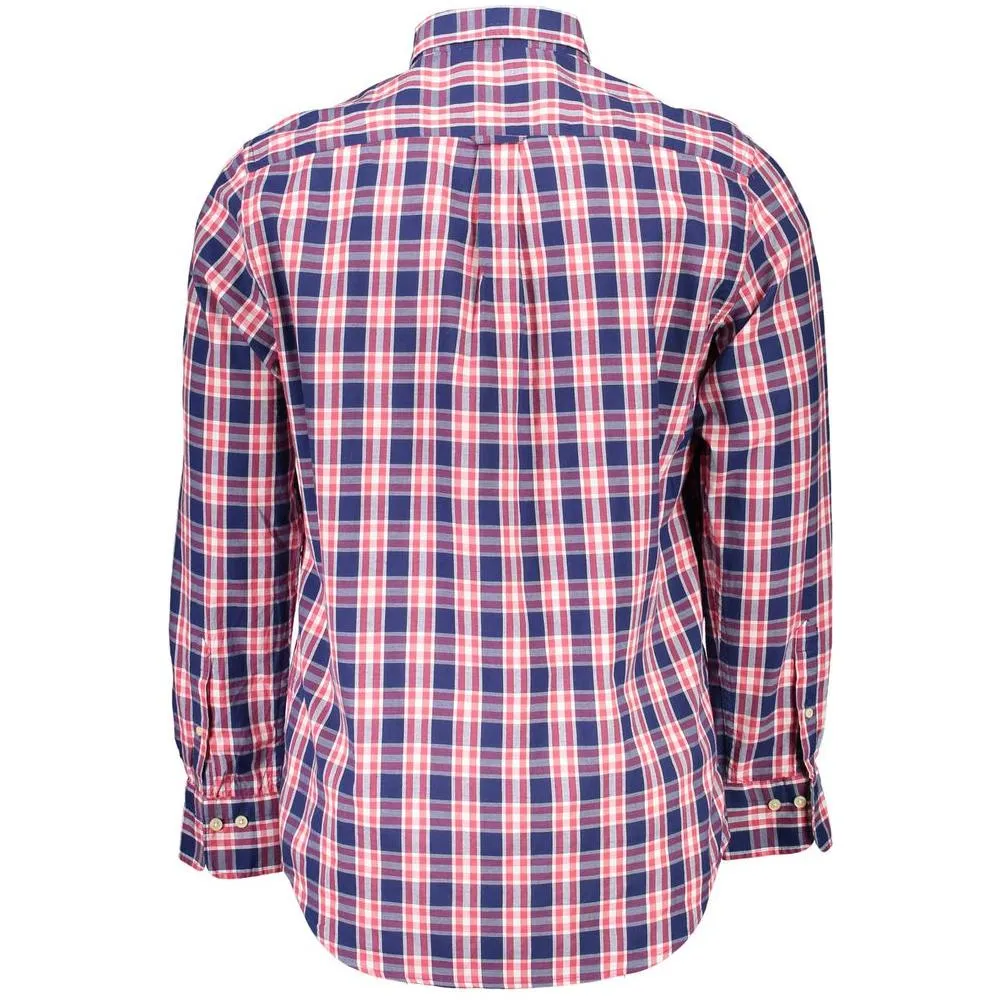 Gant Casual Blue Cotton Shirt with Button-Down Collar