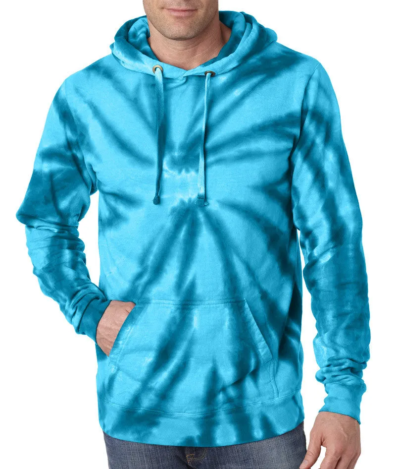 gildan tie-dye adult pinwheel hooded sweatshirt - turquoise (3xl)