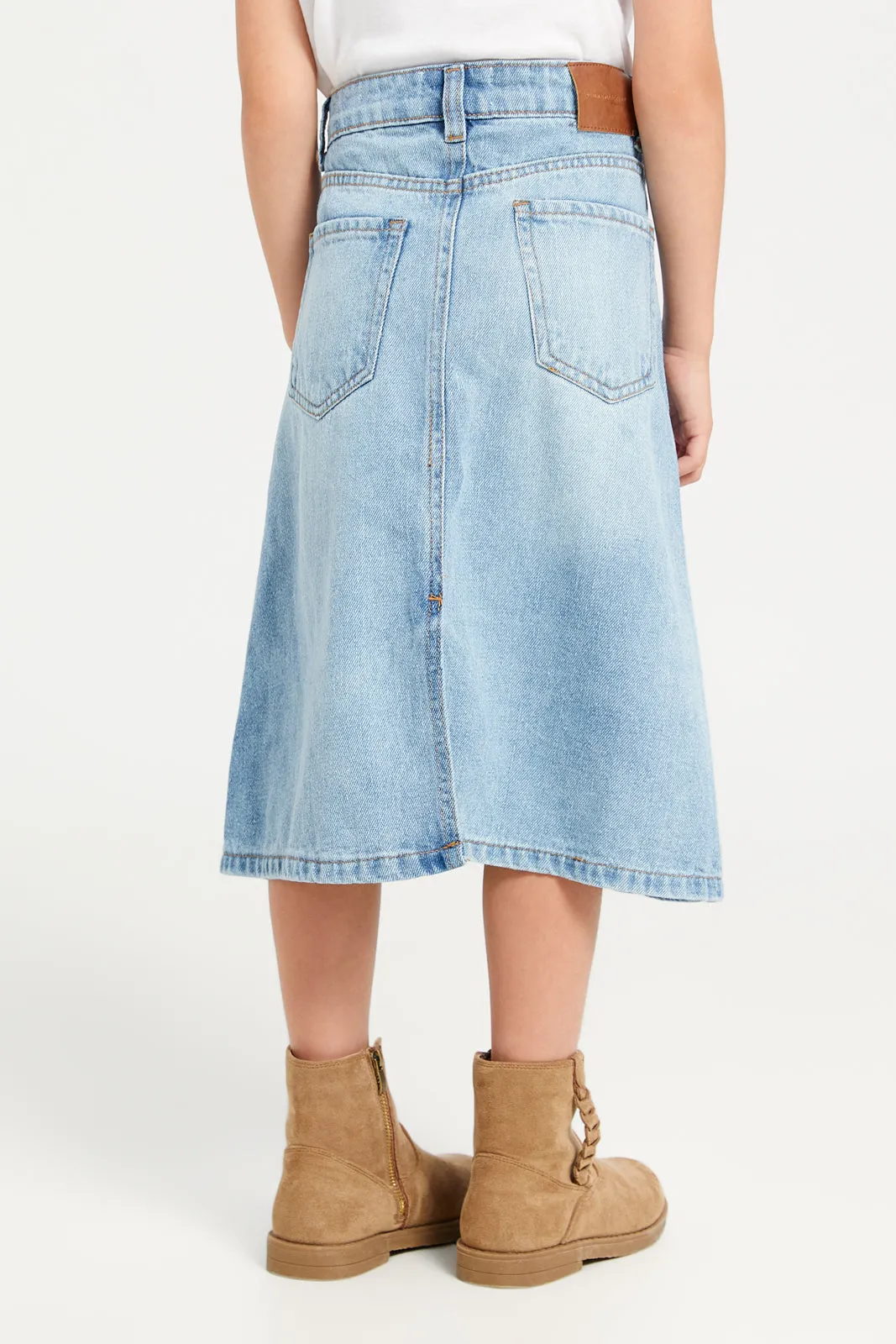 Girls Blue Denim Skirt