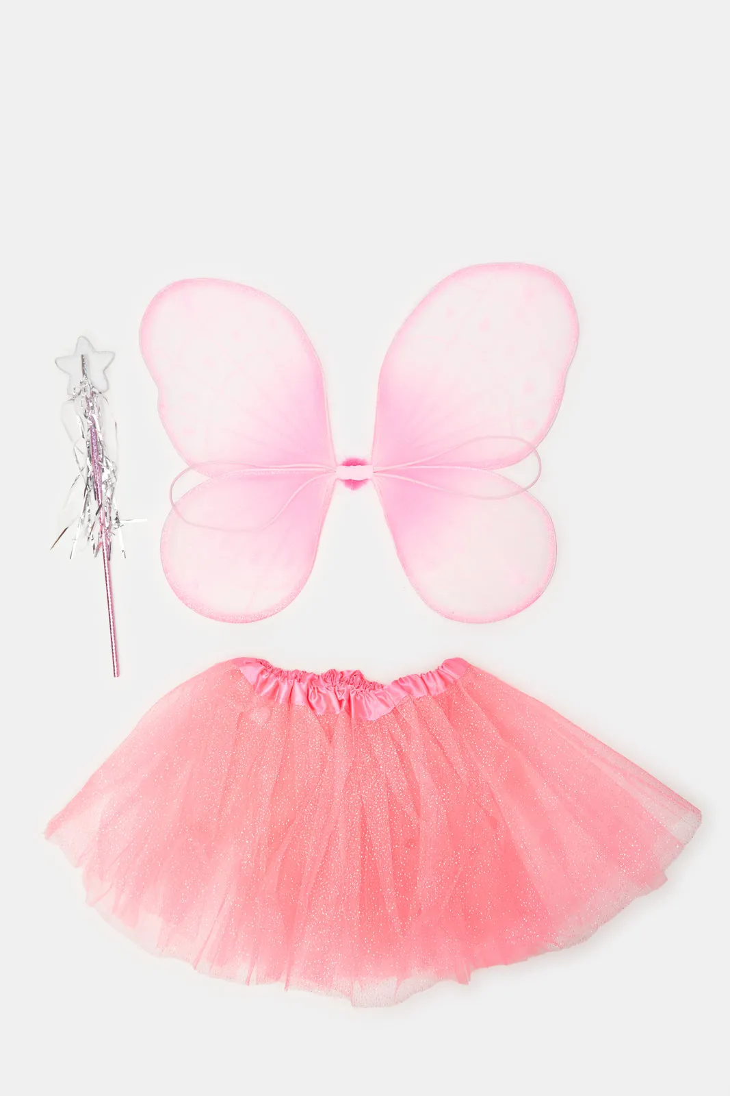 Girls Pink Embellished Skirt Set (3 Piece)