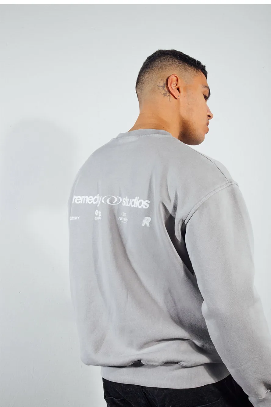 Grey Washed Remedy Studios Jumper