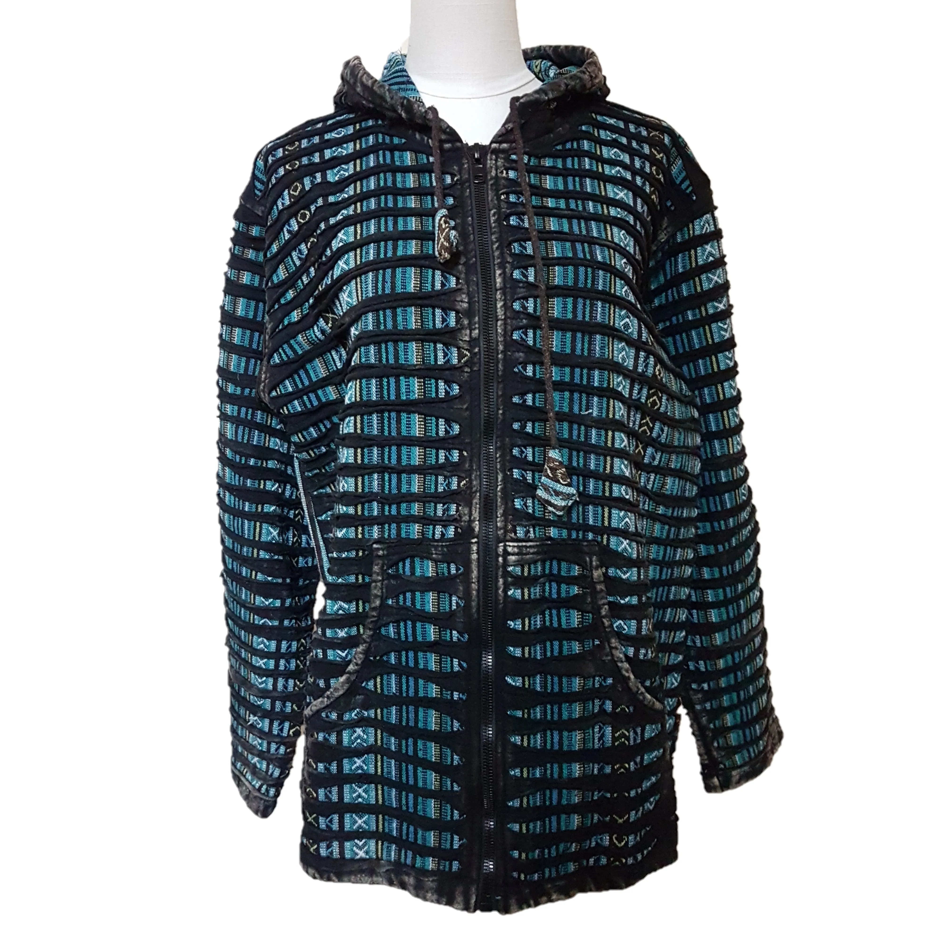 GRINGO FAIR TRADE 'Slashed' Cotton Zip-Up Hooded Jacket - Choice of Colours