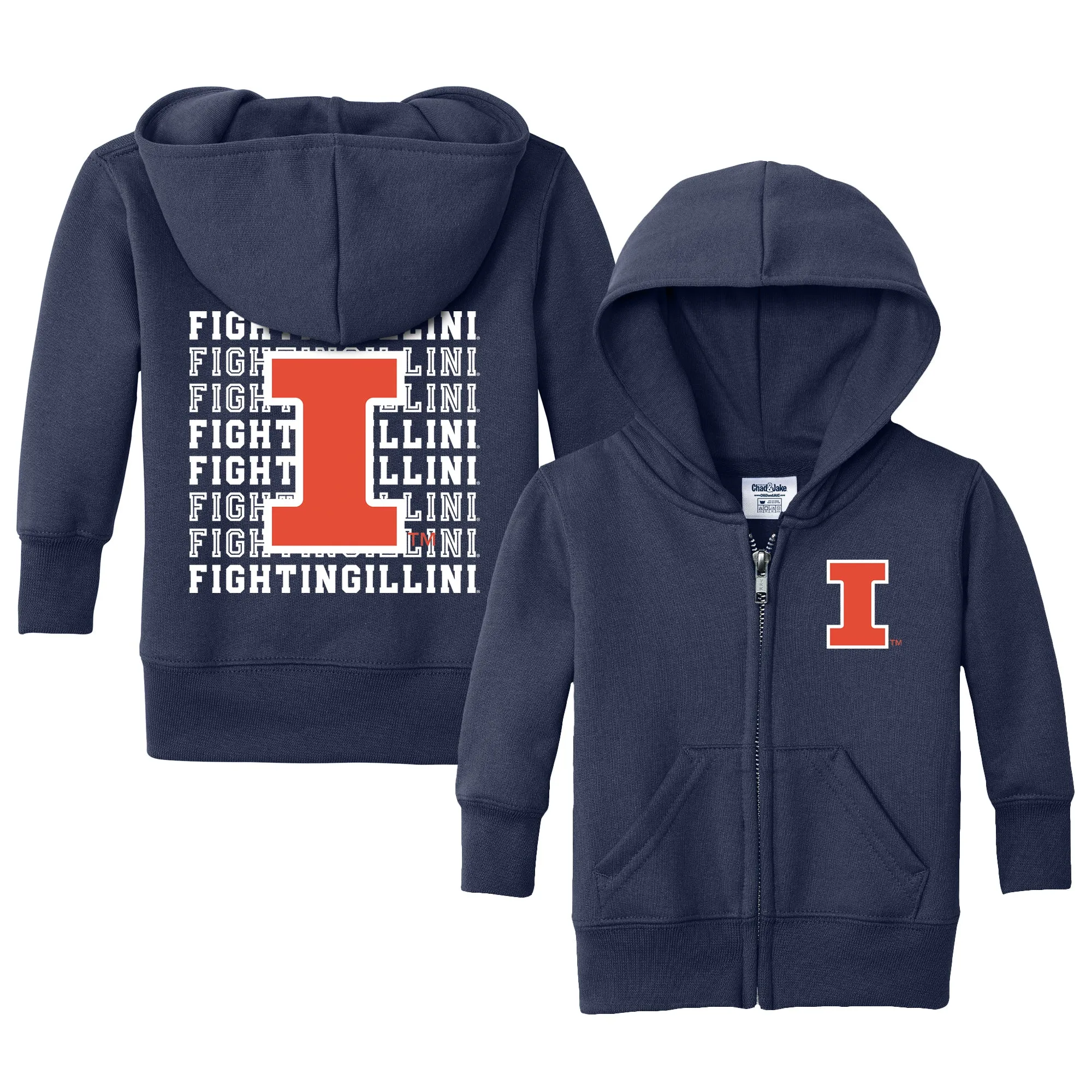 Illinois Fighting Illini Retro Infant Full-Zip Sweatshirt