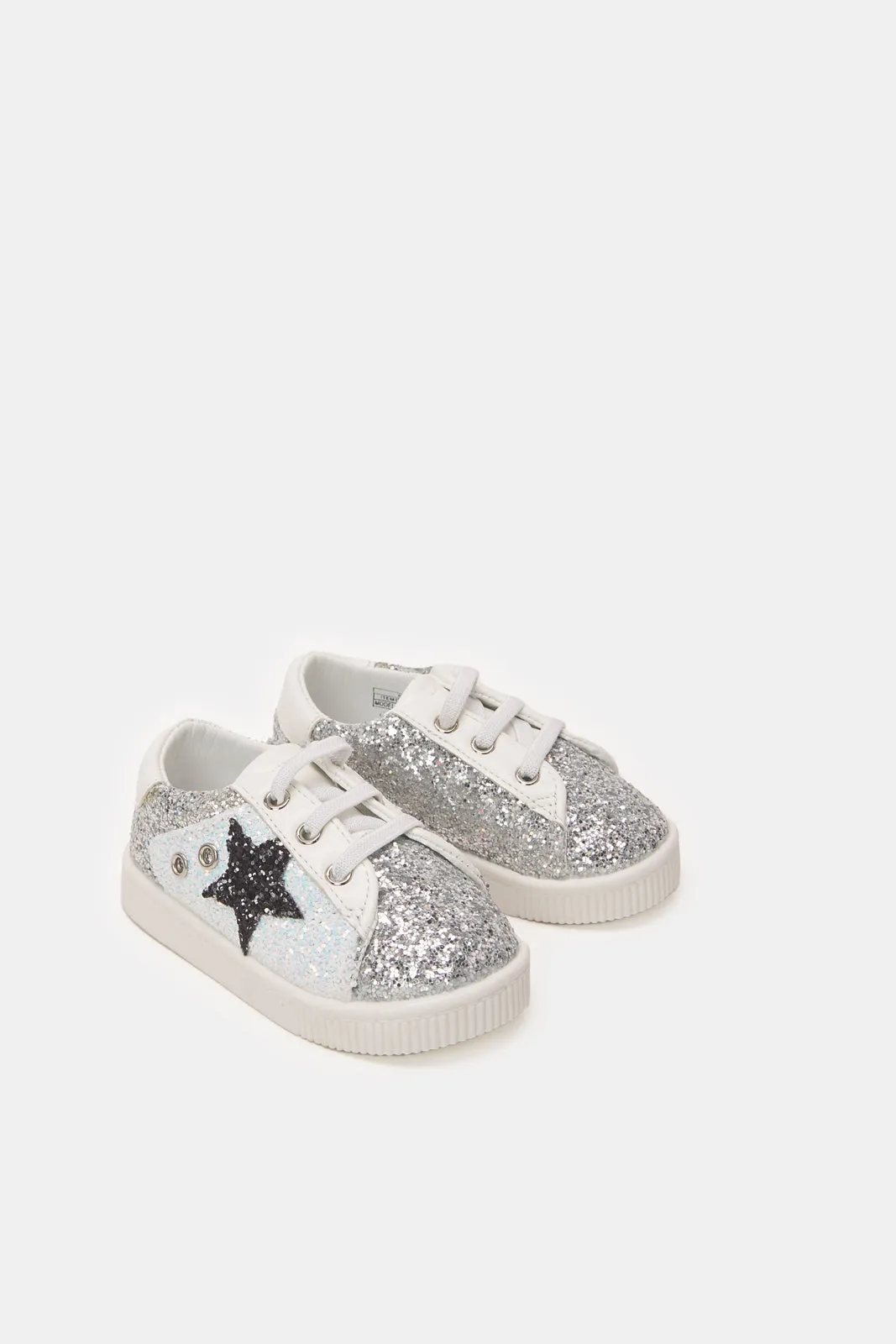 Infant Girls White Glitter Sneaker