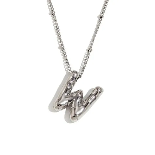 Initial Bubble Letter Necklace Luxury Tarnish Free Jewelry Unisex Name Personalized Necklaces KESLEY