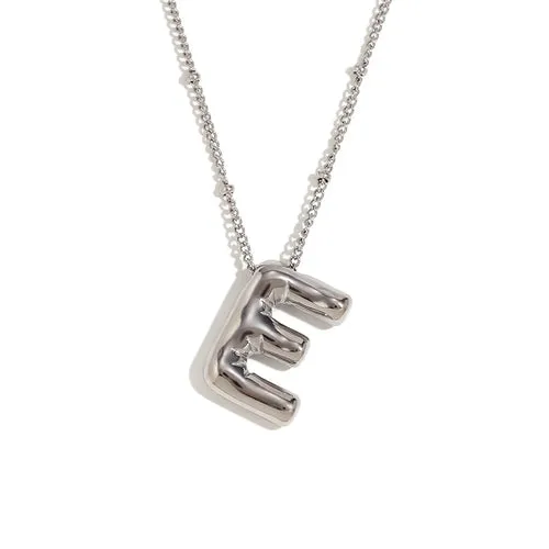 Initial Bubble Letter Necklace Luxury Tarnish Free Jewelry Unisex Name Personalized Necklaces KESLEY