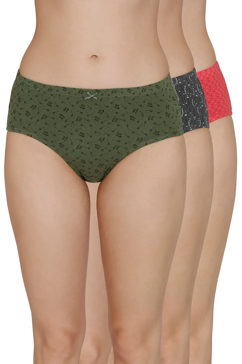 Inner Elastic Print Mid Rise Hipster Panties (Pack of 3)