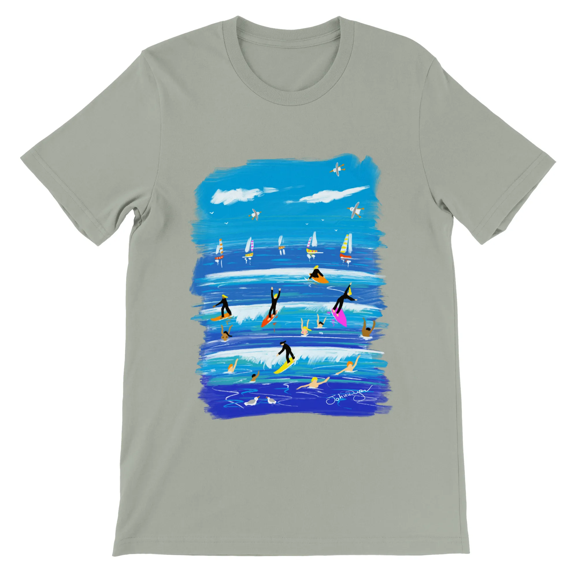 John Dyer Unisex Cornwall Art T-Shirt. 'Surfer T-Shirt'. Cornwall Art Gallery