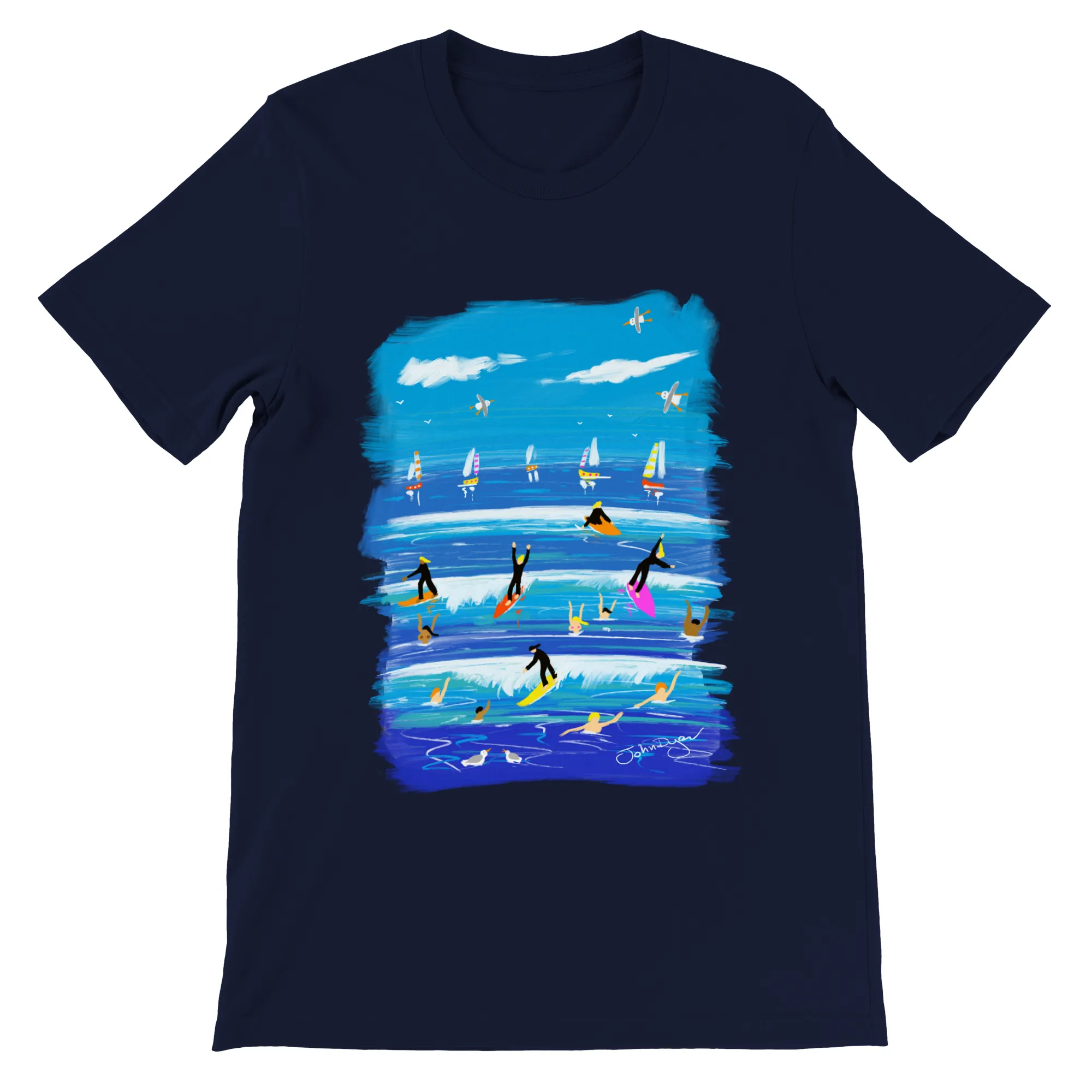 John Dyer Unisex Cornwall Art T-Shirt. 'Surfer T-Shirt'. Cornwall Art Gallery