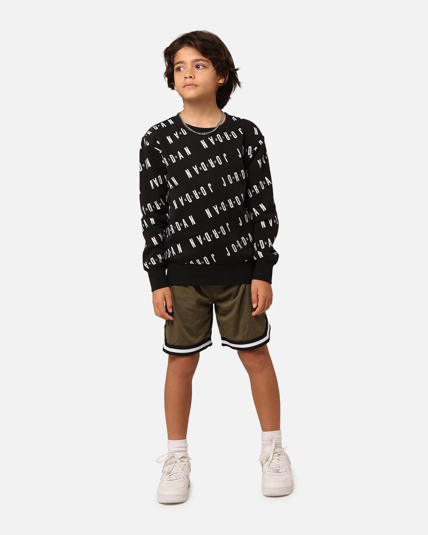 Jordan Kids' Essential AOP Crewneck Black