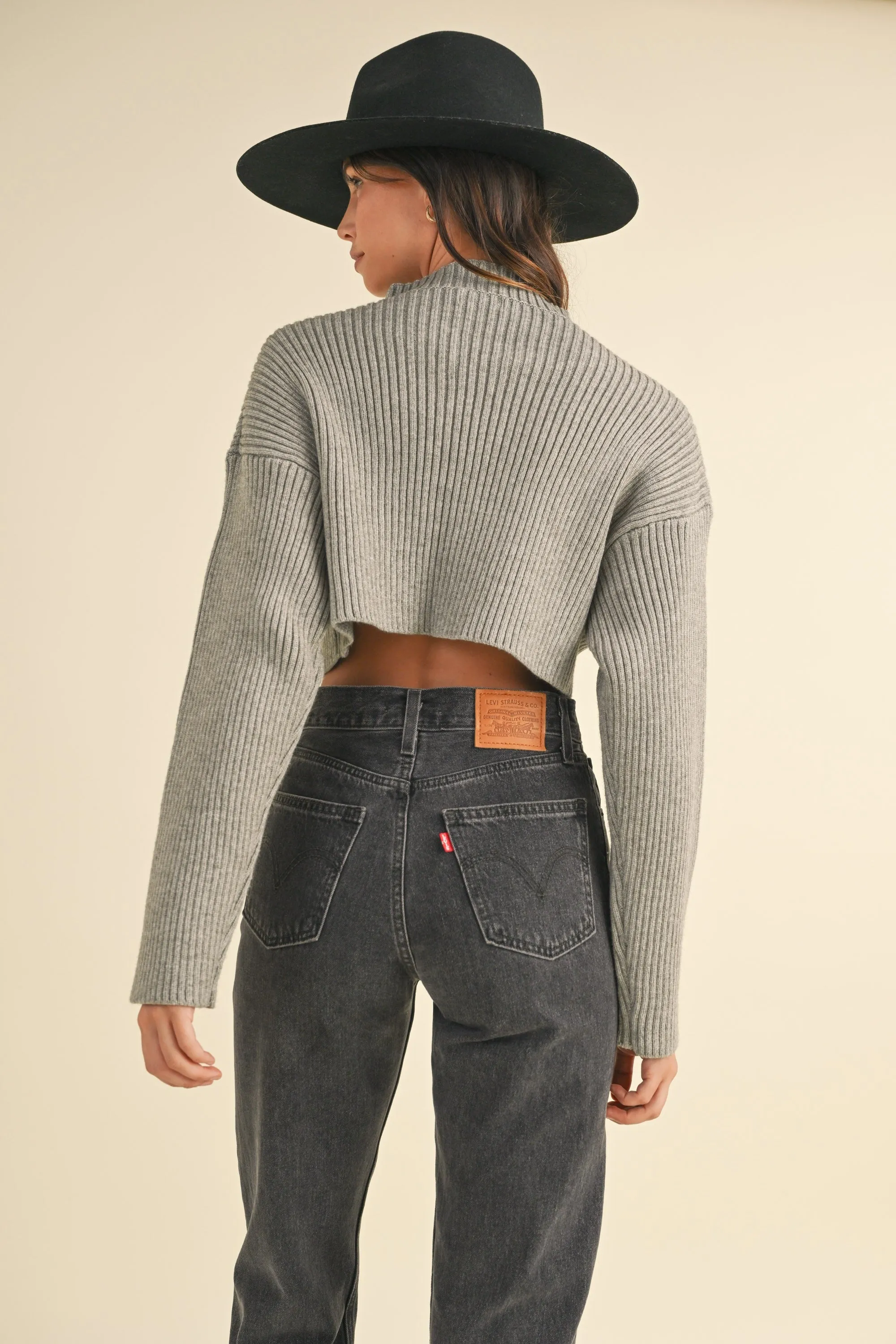 Kimberly Ribbed Crop Sweater