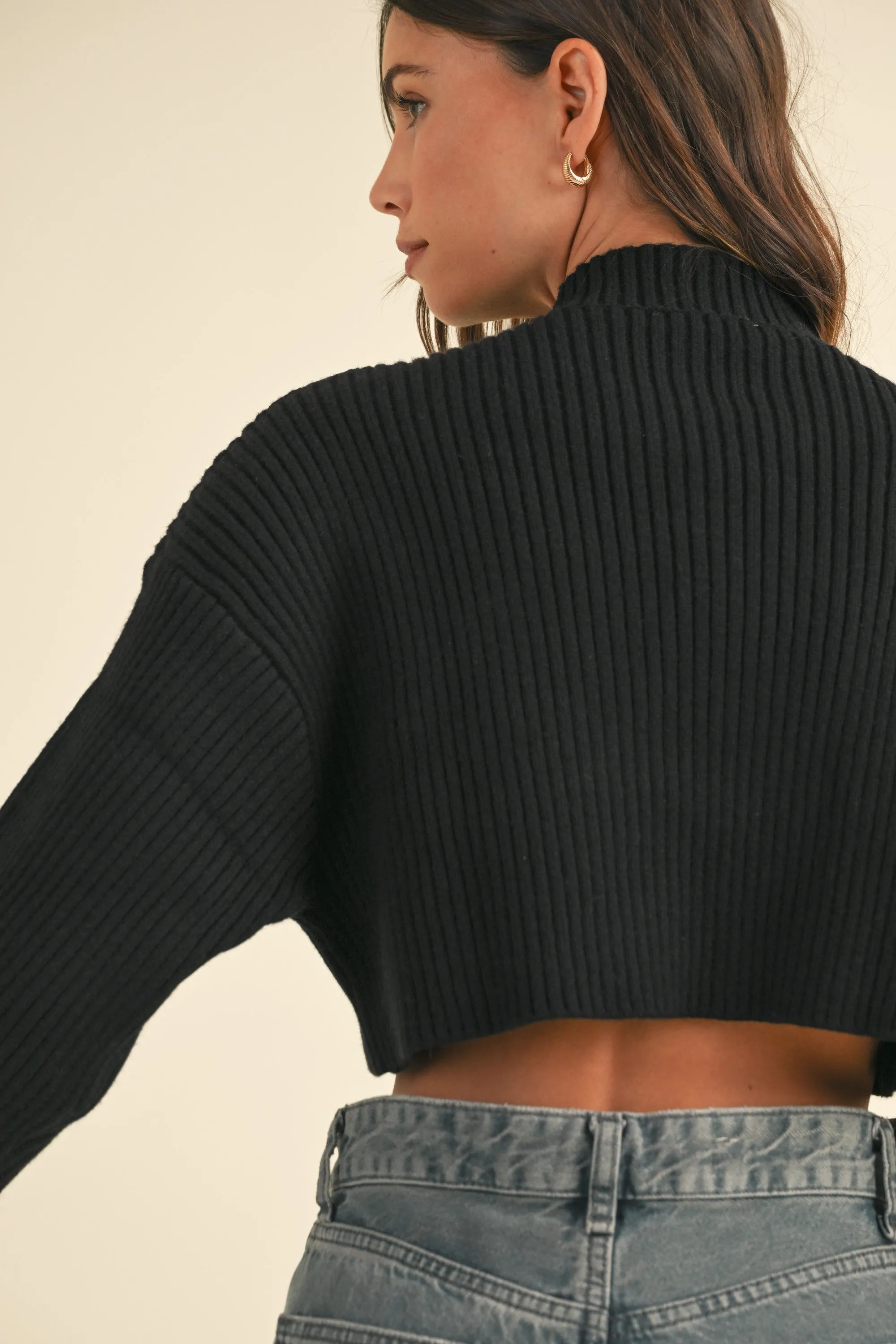 Kimberly Ribbed Crop Sweater