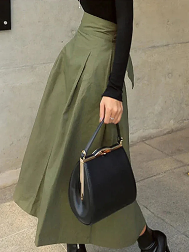 Korean Fashion Bow Slim Wild Skirt