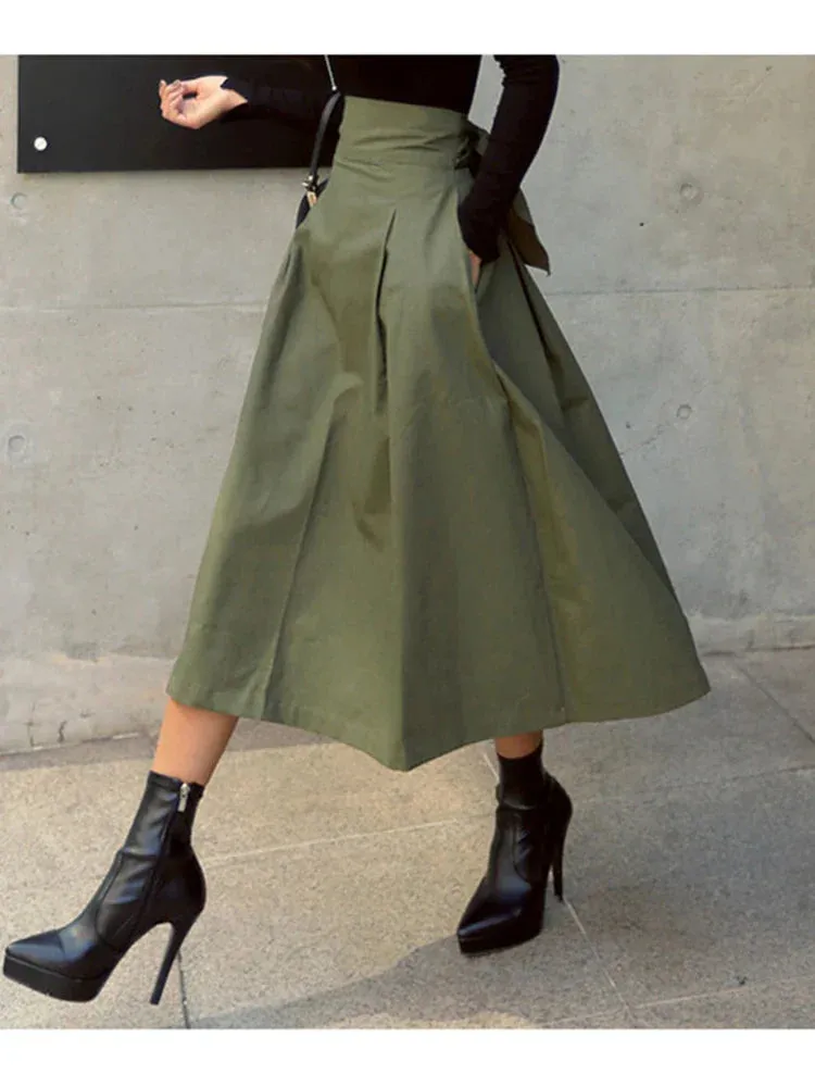 Korean Fashion Bow Slim Wild Skirt