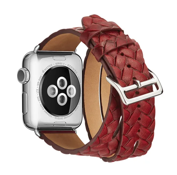 Leather Braided Wrap Apple Watch Bands