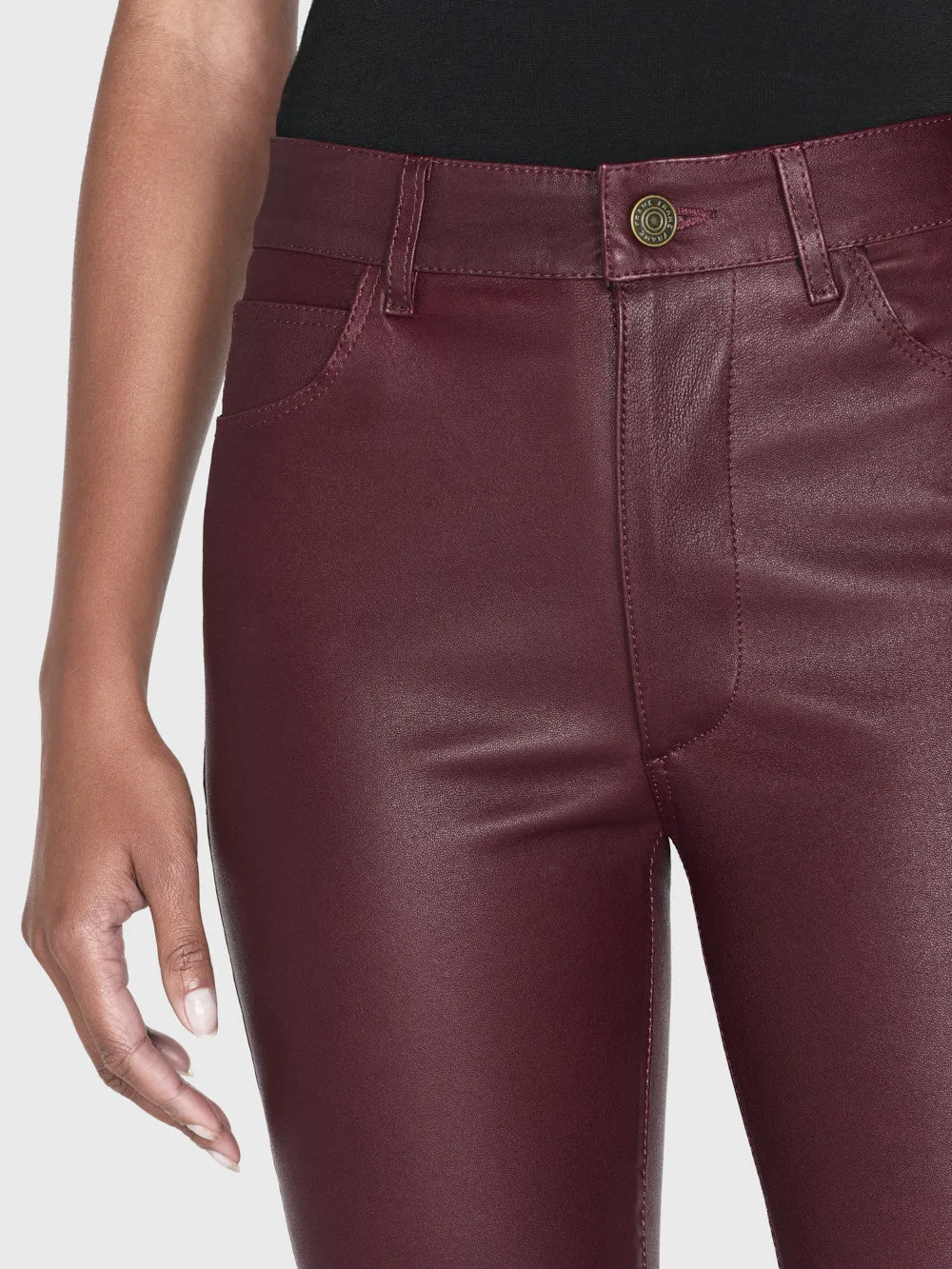 Leather Le Crop Mini Boot -- Wine