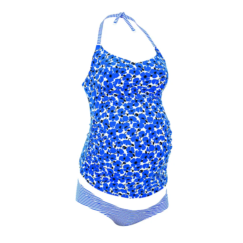 Lelepa Blue Floral Maternity Tankini Swimsuit - Anita