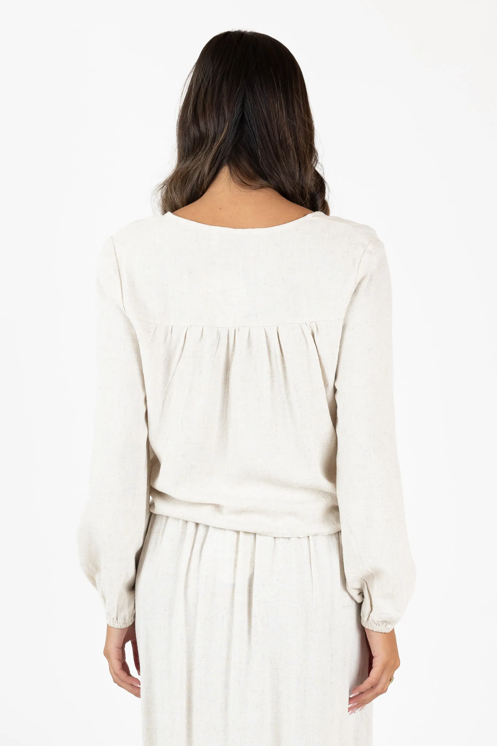 Linen Crop Tie Top