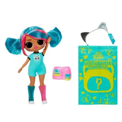 L.O.L. Surprise! Tweens Costume Surprise Emma Emo Fashion Doll with Inflatable Teal Kitty Costume and Multiple Surprises, Ages 4 