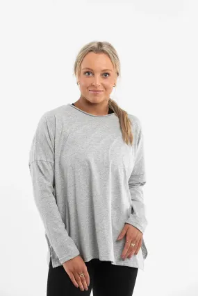 Luna Long Organic Sleeve Shirt | Grey