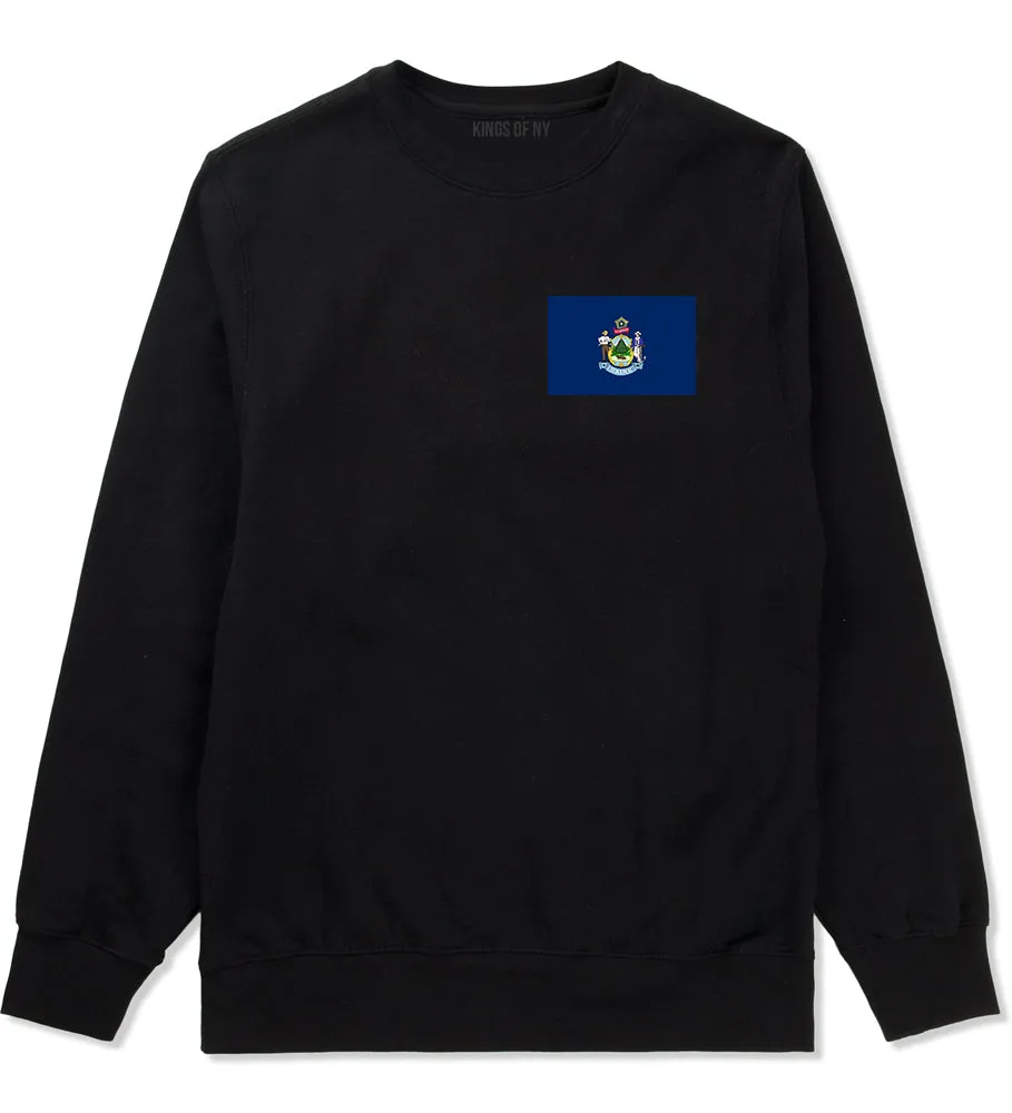 Maine State Flag ME Chest Mens Crewneck Sweatshirt