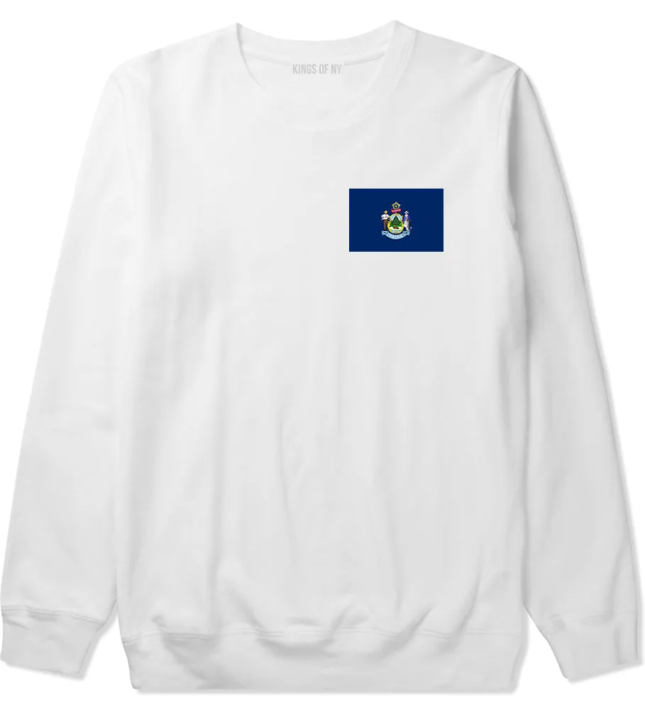 Maine State Flag ME Chest Mens Crewneck Sweatshirt