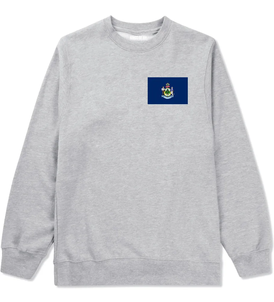 Maine State Flag ME Chest Mens Crewneck Sweatshirt