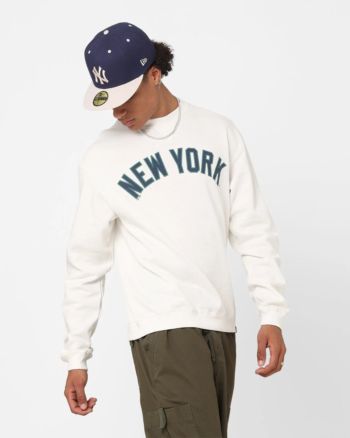 Majestic Athletic New York Yankees Heritage Crewneck Optic White