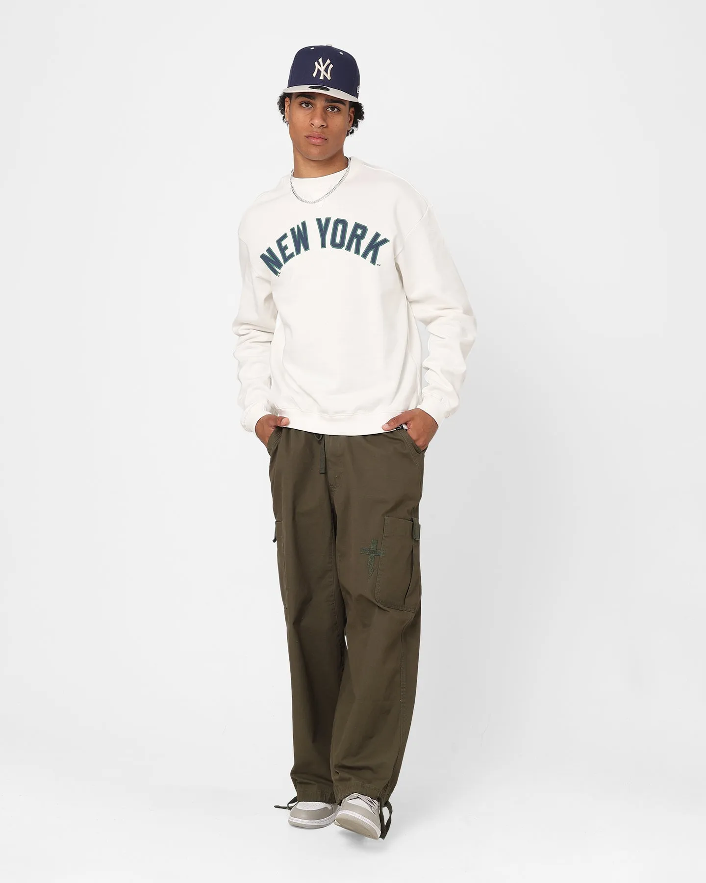 Majestic Athletic New York Yankees Heritage Crewneck Optic White