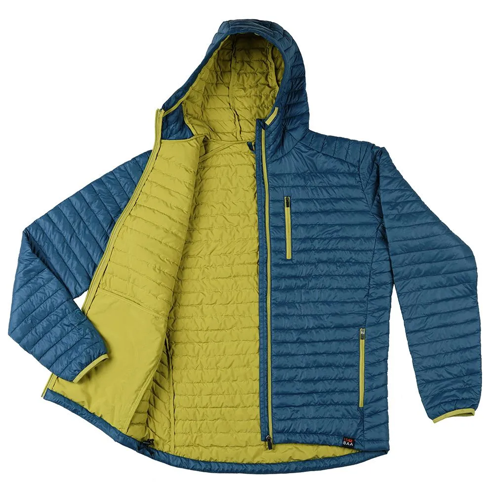 Mens Merino Wool Insulated Jacket (Petrol/Lime)