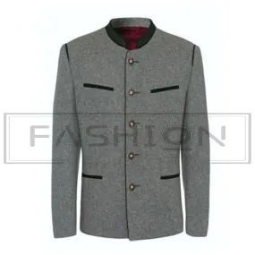 Men's traditional jacket Stachus grey for the Oktoberfest or folk festival in Bavaria Custom made German Trachten Jacket for men