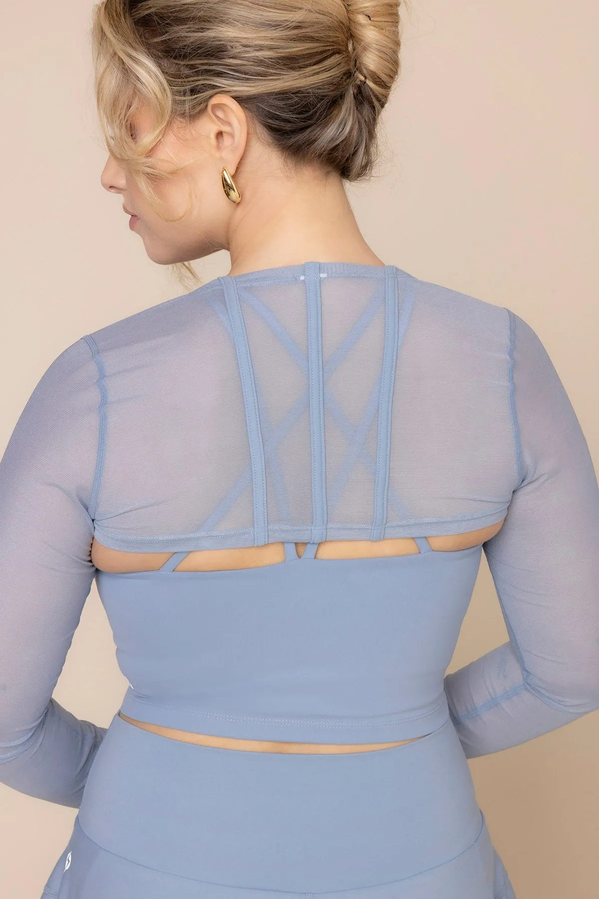 Mesh Corset Shrug - Blue Storm