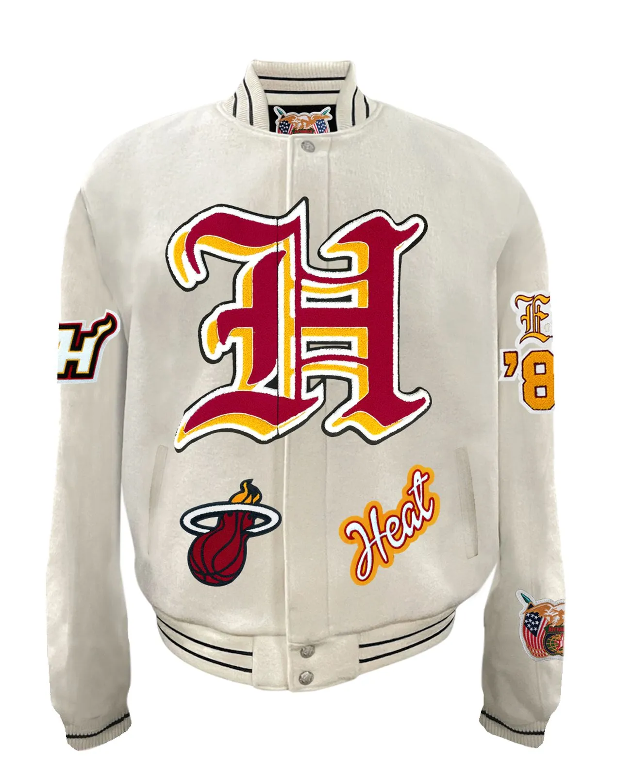 MIAMI HEAT WOOL OLD ENGLISH JACKET White