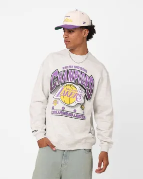 Mitchell & Ness Los Angeles Lakers Bevelled Crewneck Silver Marle