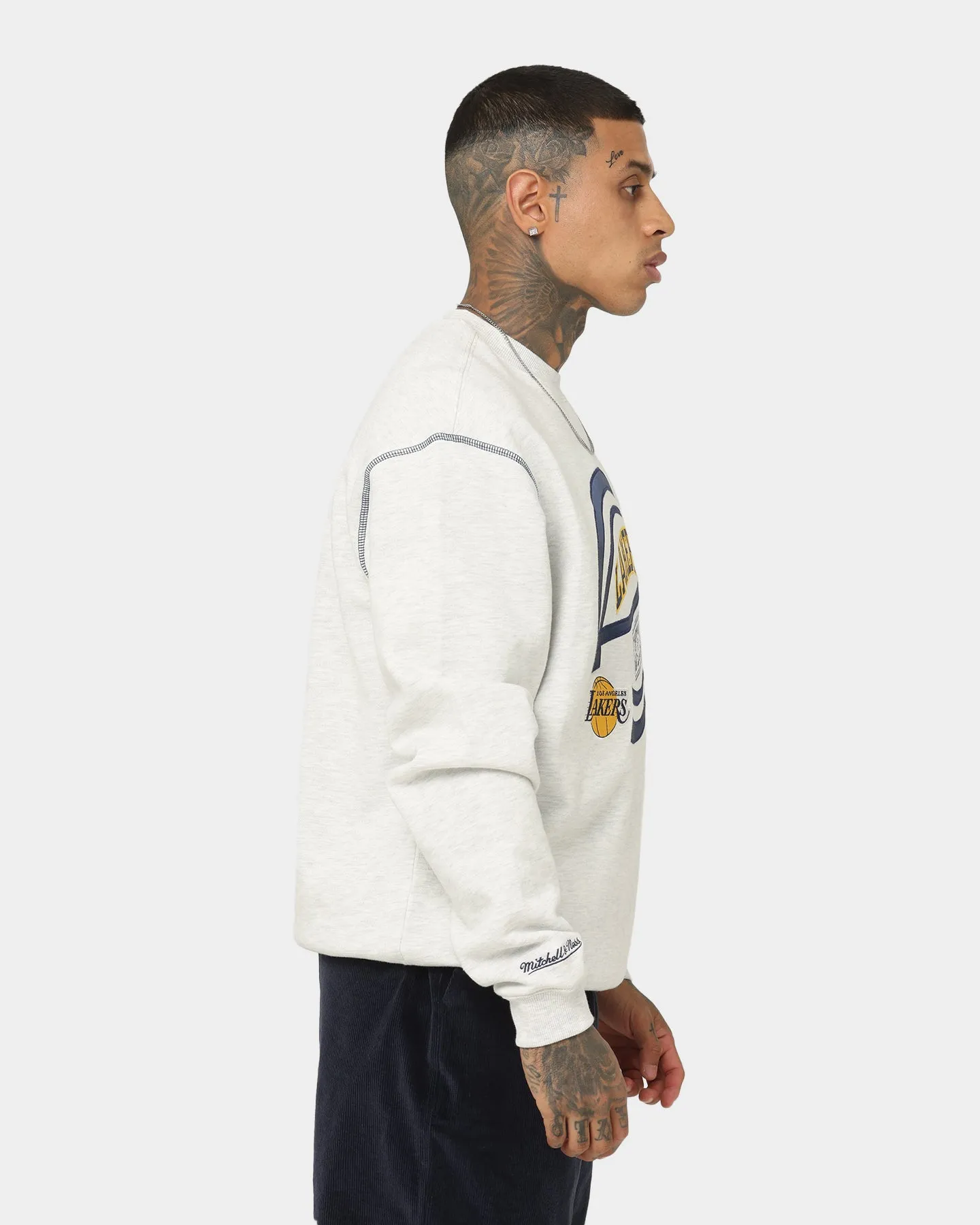 Mitchell & Ness Los Angeles Lakers On The Bounce Crewneck Grey Marle