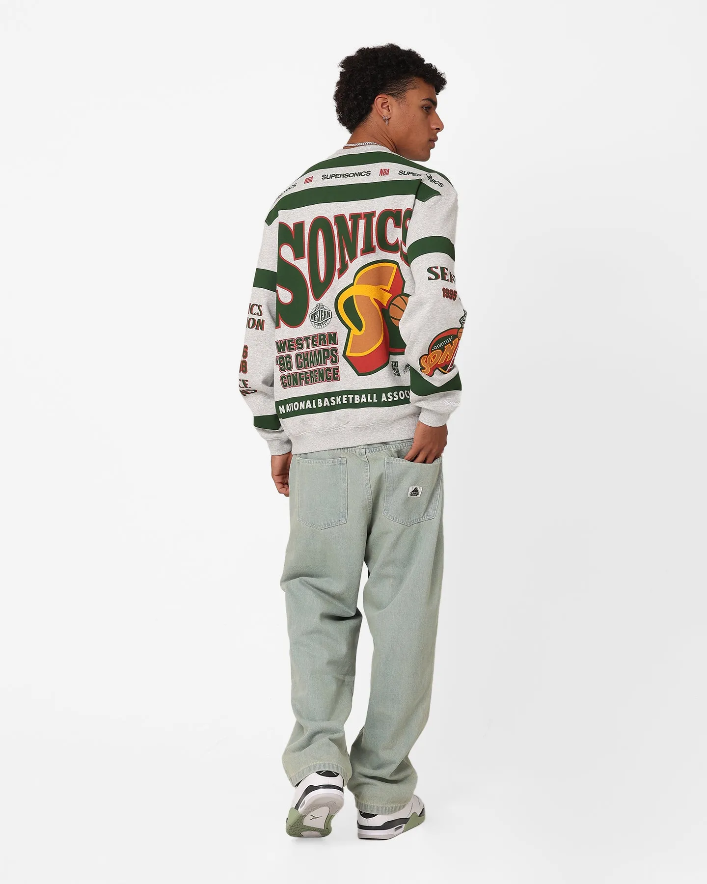 Mitchell & Ness Seattle SuperSonics League Crewneck Grey Marle