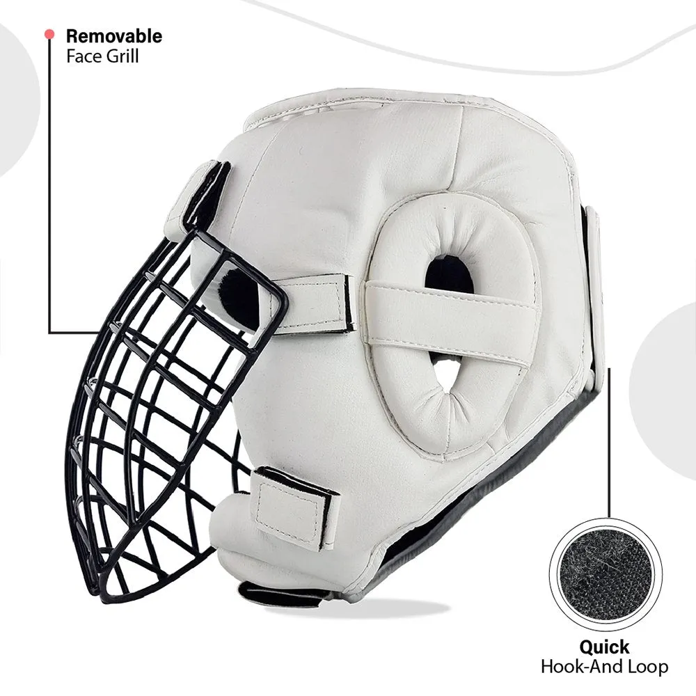 MMA BOXING HEADGEAR WITH REMOVABLE GRILL