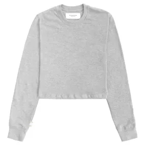 Monday Long Sleeve Crop Top Heather Grey