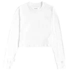 Monday Long Sleeve Crop Top White