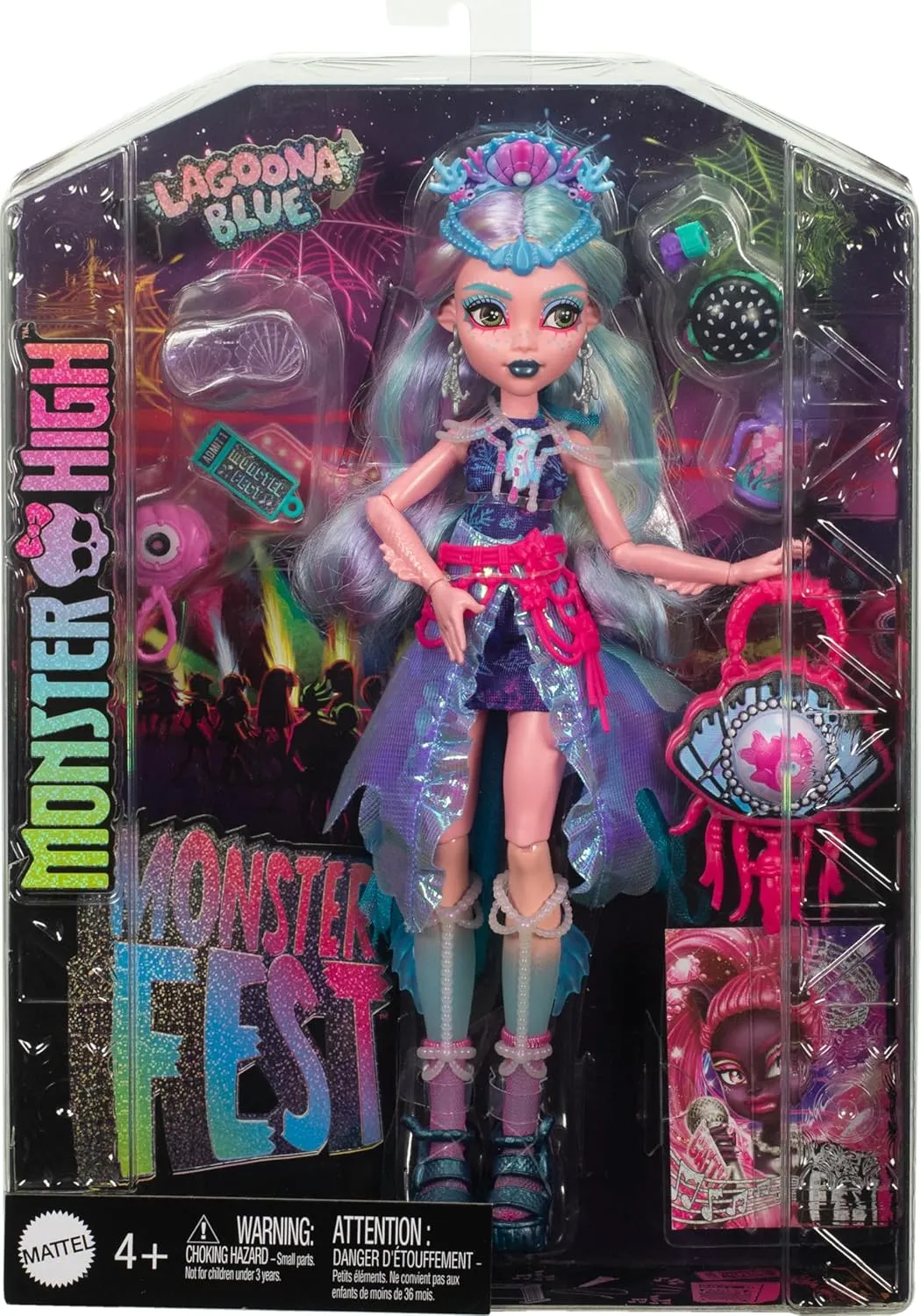 Monster High Lagoona Blue Doll with Glam Monster Fest Outfit and Festival Themed for kids 8-15 Years