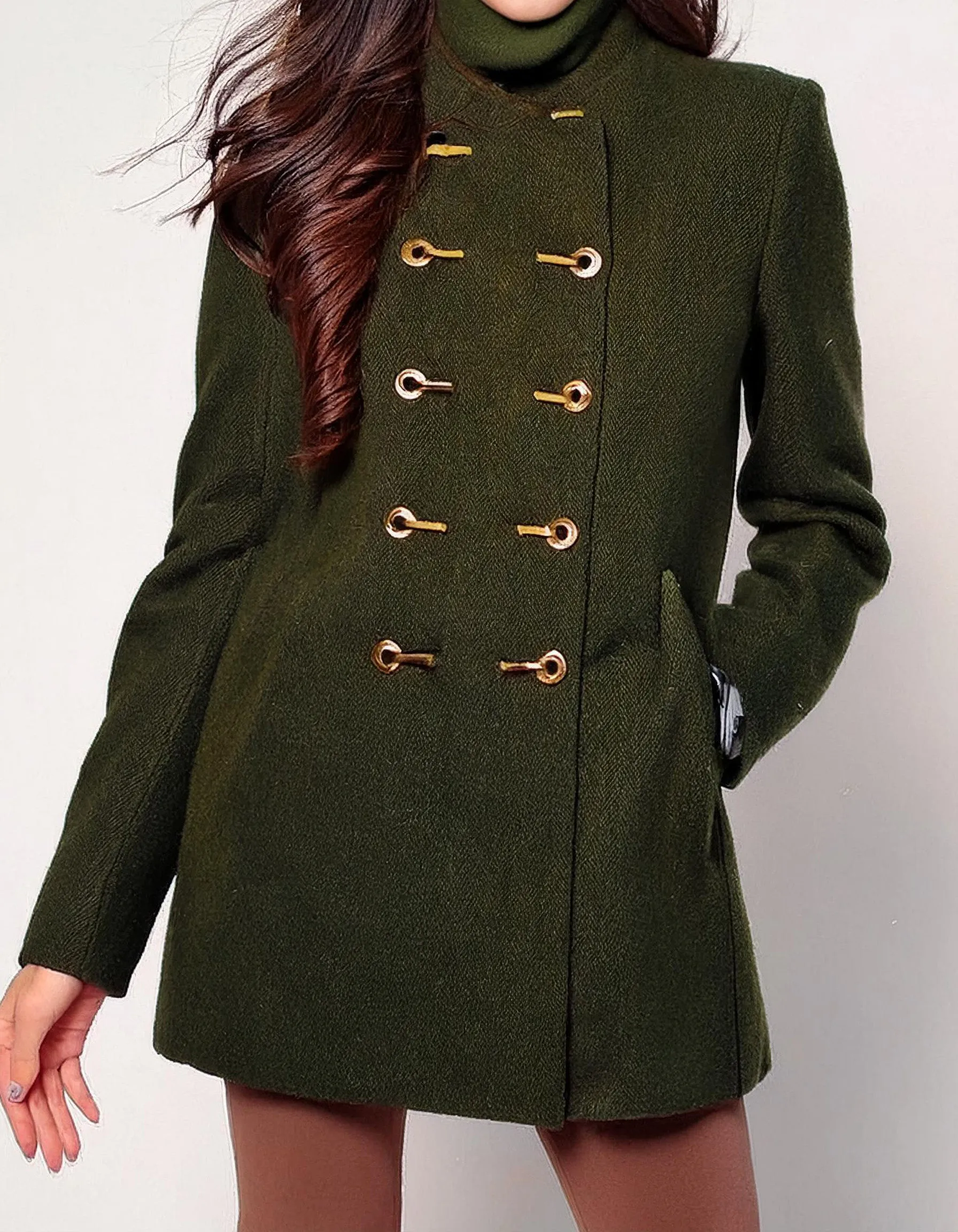 Moss Green Majesty Peacoat