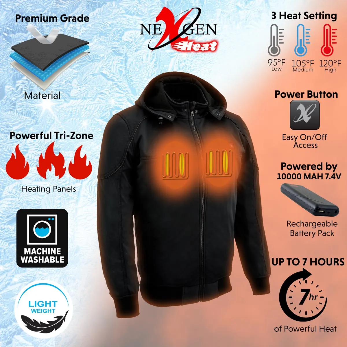 Nexgen Heat NXM1761SET Men’s Black Igniter 'Heated' Soft Shell Racing