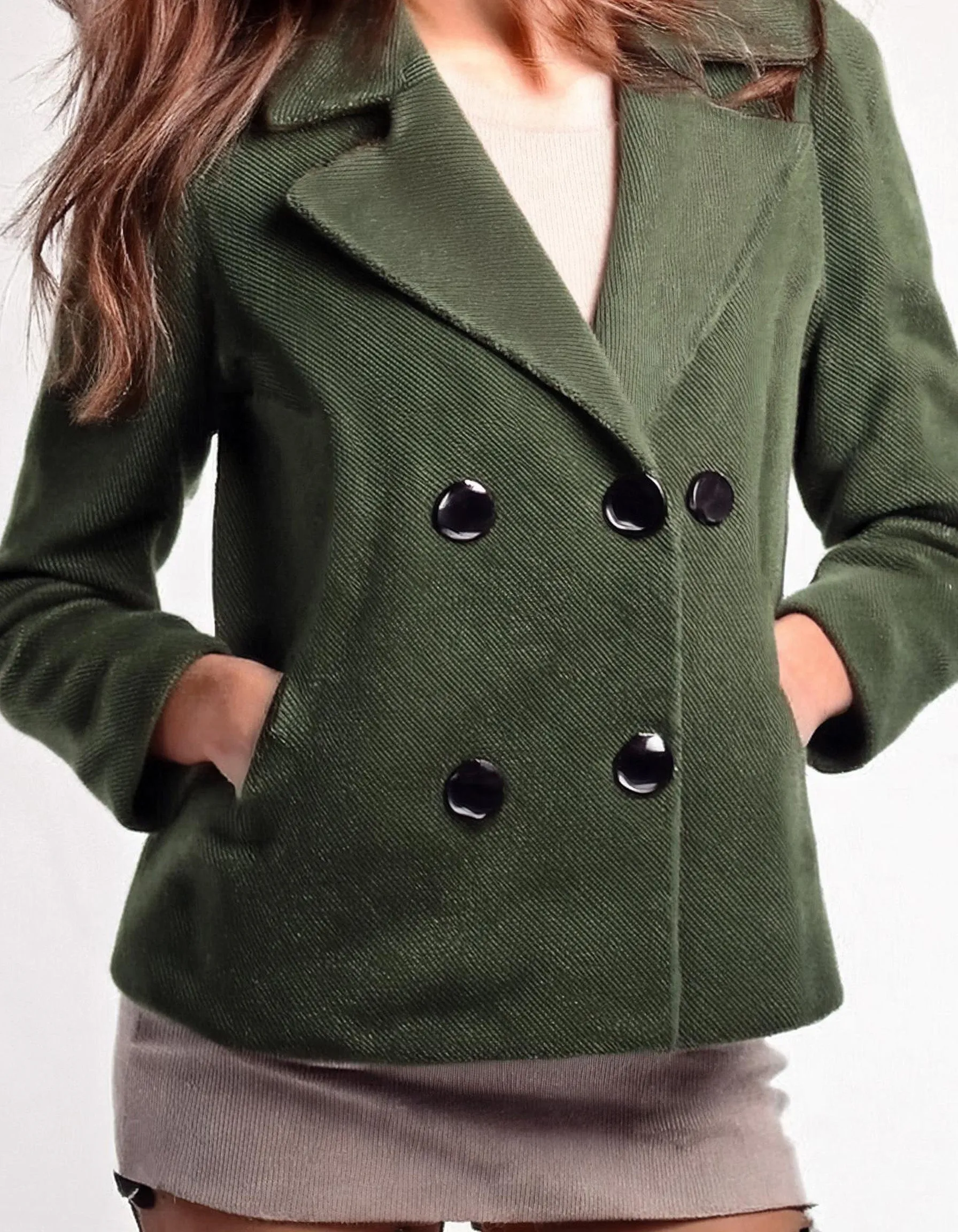 Olive Drab Delight Peacoat