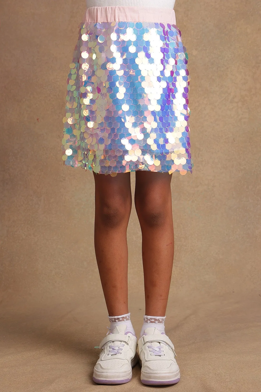 One Friday Kids Girls Large Disc Sequin Skirt